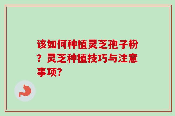 该如何种植灵芝孢子粉？灵芝种植技巧与注意事项？