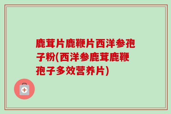 鹿茸片鹿鞭片西洋参孢子粉(西洋参鹿茸鹿鞭孢子多效营养片)