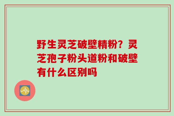 野生灵芝破壁精粉？灵芝孢子粉头道粉和破壁有什么区别吗