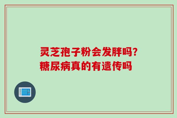 灵芝孢子粉会发胖吗？糖尿病真的有遗传吗