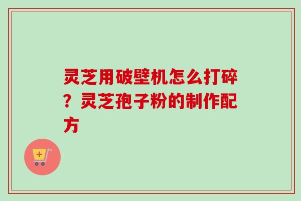 灵芝用破壁机怎么打碎？灵芝孢子粉的制作配方