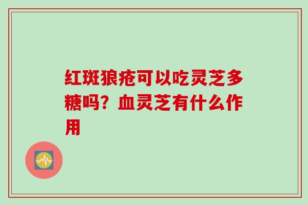 红斑狼疮可以吃灵芝多糖吗？血灵芝有什么作用