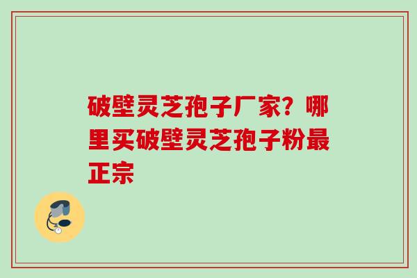 破壁灵芝孢子厂家？哪里买破壁灵芝孢子粉最正宗