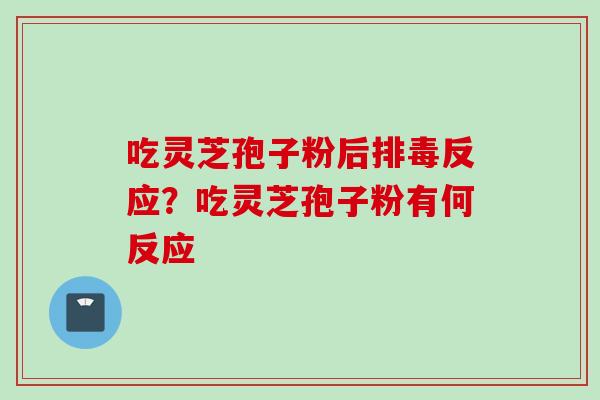吃灵芝孢子粉后排毒反应?吃灵芝孢子粉有何反应