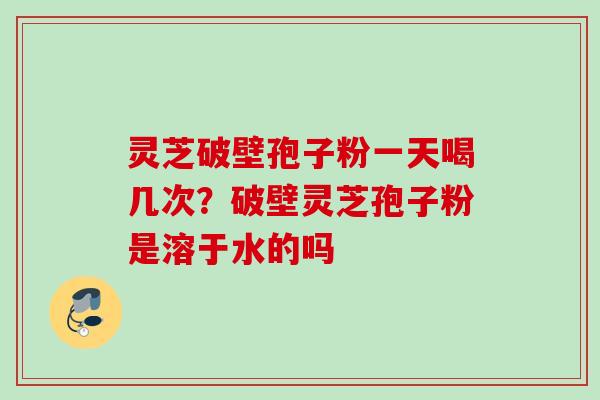 灵芝破壁孢子粉一天喝几次？破壁灵芝孢子粉是溶于水的吗