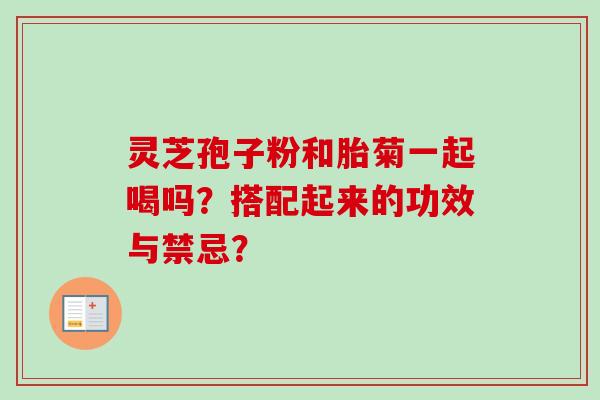 灵芝孢子粉和胎菊一起喝吗？搭配起来的功效与禁忌？