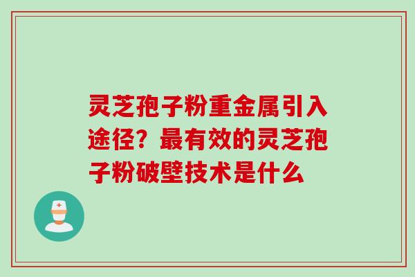 灵芝孢子粉重金属引入途径?最有效的灵芝孢子粉破壁技术是什么