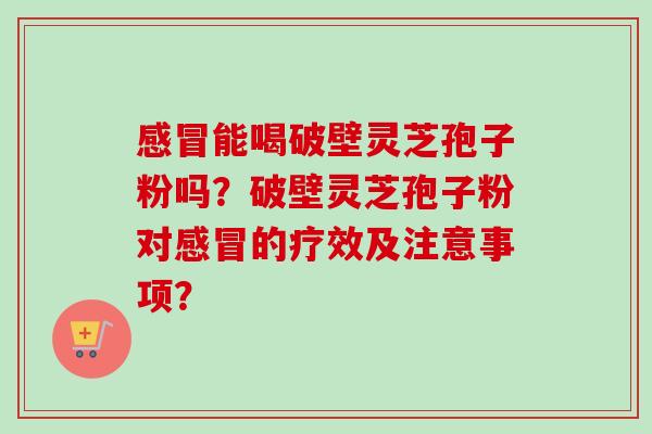 感冒能喝破壁灵芝孢子粉吗？破壁灵芝孢子粉对感冒的疗效及注意事项？