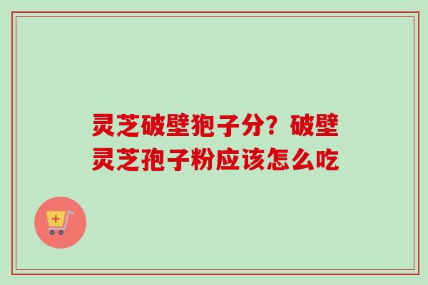 灵芝破壁狍子分？破壁灵芝孢子粉应该怎么吃