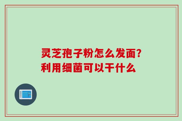 灵芝孢子粉怎么发面?利用细菌可以干什么
