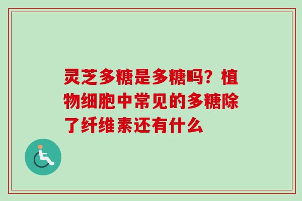 灵芝多糖是多糖吗？植物细胞中常见的多糖除了纤维素还有什么