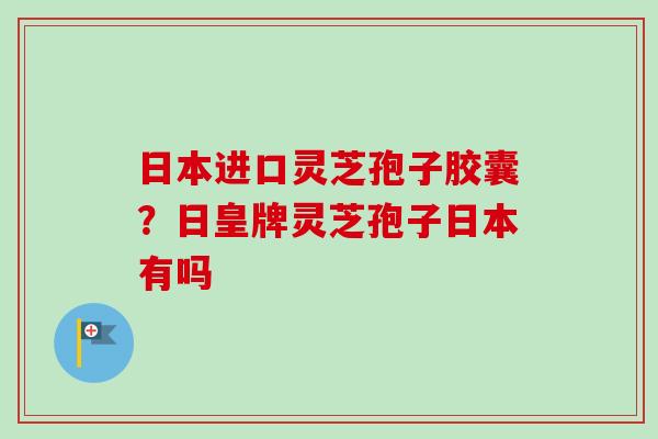 日本进口灵芝孢子胶囊?日皇牌灵芝孢子日本有吗