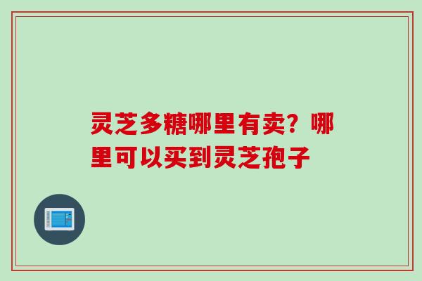 灵芝多糖哪里有卖？哪里可以买到灵芝孢子