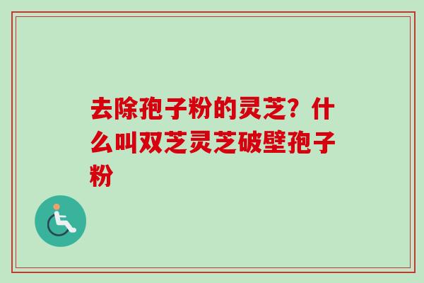 去除孢子粉的灵芝？什么叫双芝灵芝破壁孢子粉