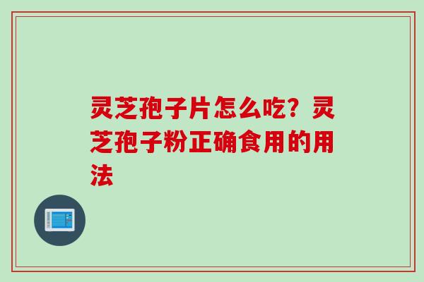 灵芝孢子片怎么吃？灵芝孢子粉正确食用的用法