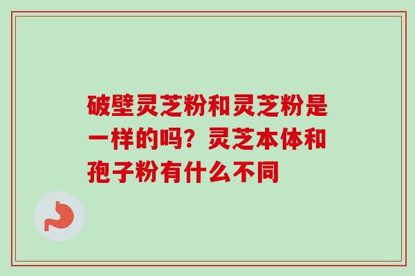 破壁灵芝粉和灵芝粉是一样的吗？灵芝本体和孢子粉有什么不同
