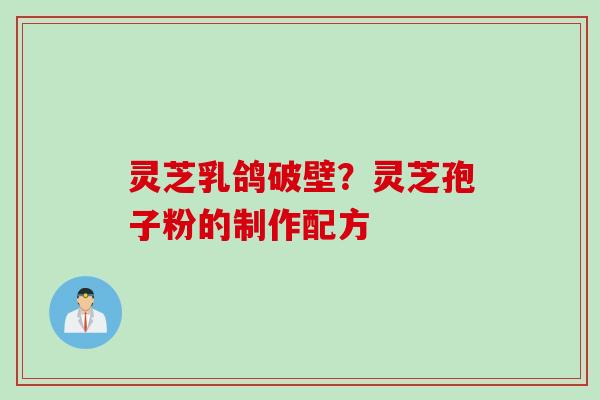 灵芝乳鸽破壁？灵芝孢子粉的制作配方