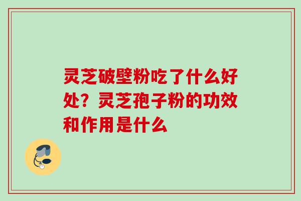 灵芝破壁粉吃了什么好处？灵芝孢子粉的功效和作用是什么