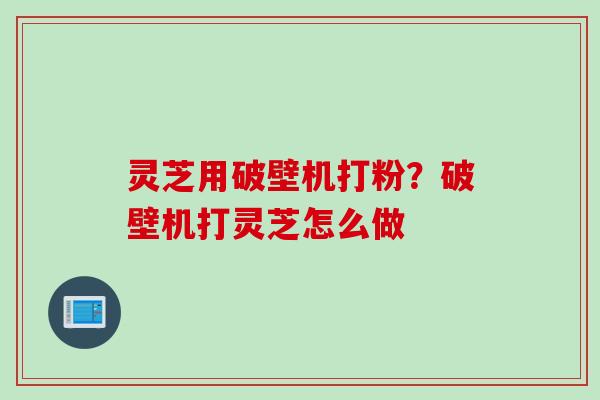 灵芝用破壁机打粉？破壁机打灵芝怎么做