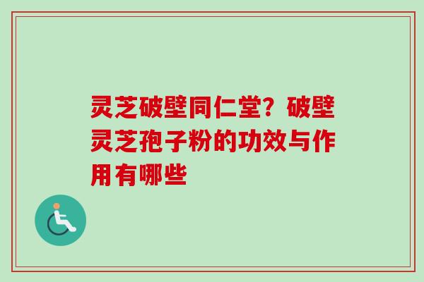 灵芝破壁同仁堂？破壁灵芝孢子粉的功效与作用有哪些