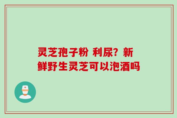 灵芝孢子粉 利尿？新鲜野生灵芝可以泡酒吗