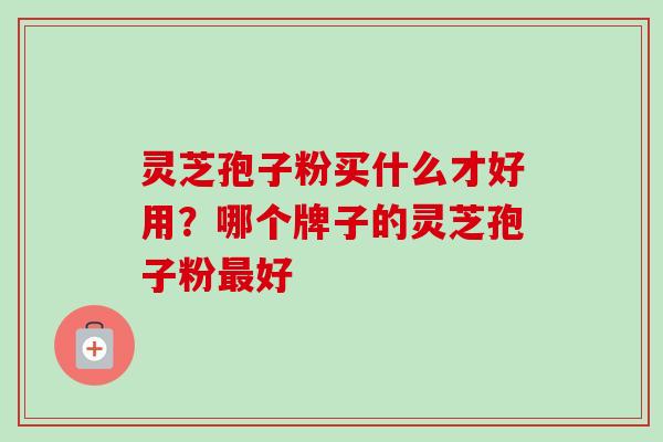 灵芝孢子粉买什么才好用？哪个牌子的灵芝孢子粉最好