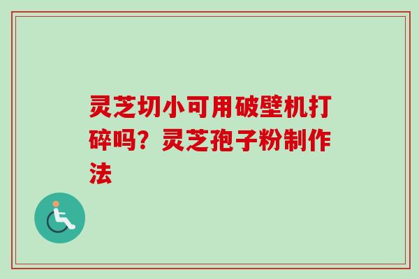 灵芝切小可用破壁机打碎吗?灵芝孢子粉制作法