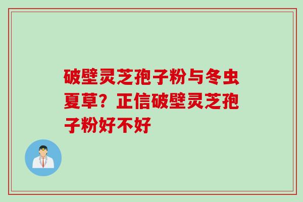 破壁灵芝孢子粉与冬虫夏草？正信破壁灵芝孢子粉好不好