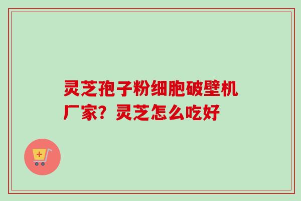 灵芝孢子粉细胞破壁机厂家？灵芝怎么吃好