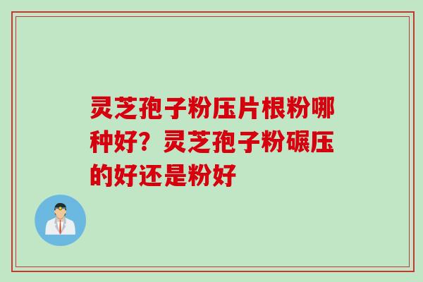 灵芝孢子粉压片根粉哪种好？灵芝孢子粉碾压的好还是粉好