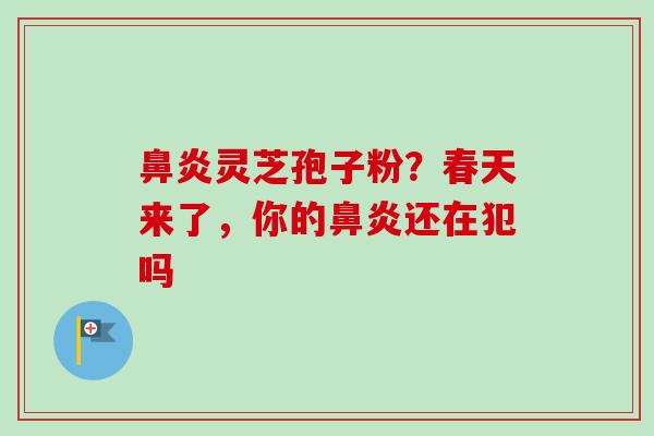 鼻炎灵芝孢子粉？春天来了，你的鼻炎还在犯吗