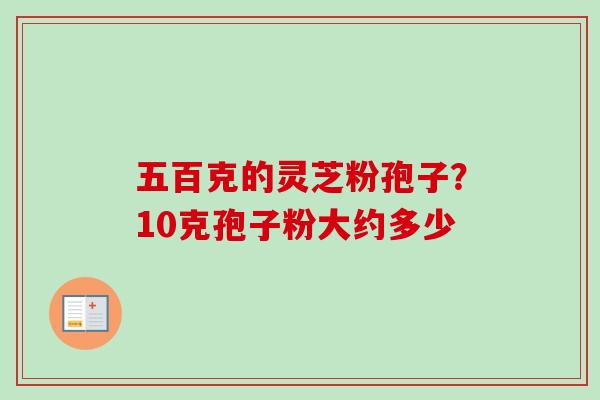 五百克的灵芝粉孢子？10克孢子粉大约多少