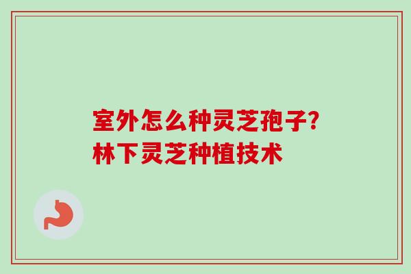 室外怎么种灵芝孢子？林下灵芝种植技术