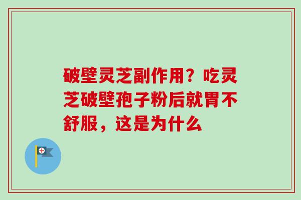 破壁灵芝副作用？吃灵芝破壁孢子粉后就胃不舒服，这是为什么