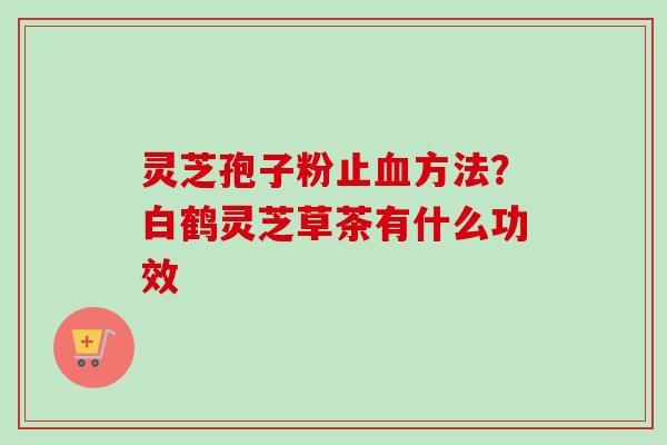 灵芝孢子粉止血方法？白鹤灵芝草茶有什么功效