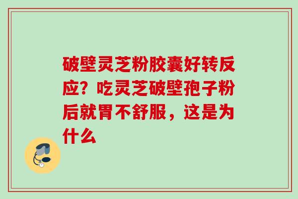 破壁灵芝粉胶囊好转反应？吃灵芝破壁孢子粉后就胃不舒服，这是为什么