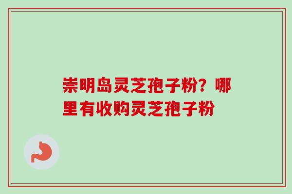 崇明岛灵芝孢子粉？哪里有收购灵芝孢子粉