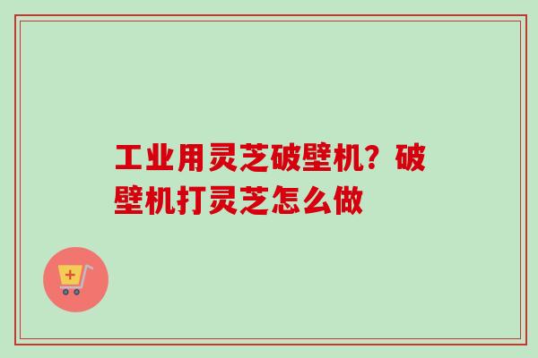 工业用灵芝破壁机？破壁机打灵芝怎么做