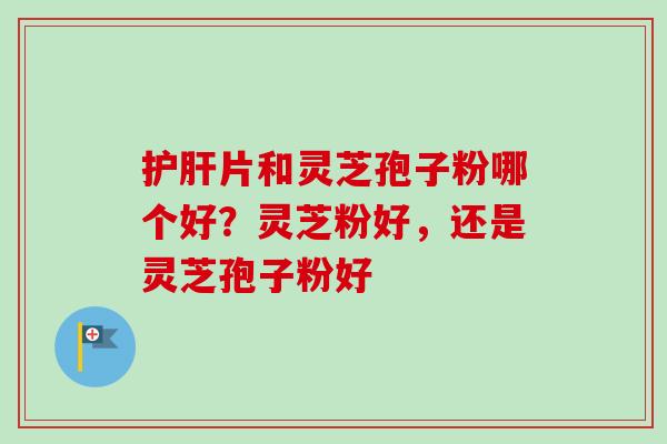 护肝片和灵芝孢子粉哪个好？灵芝粉好，还是灵芝孢子粉好