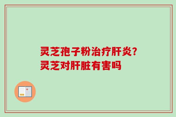 灵芝孢子粉治疗肝炎？灵芝对肝脏有害吗