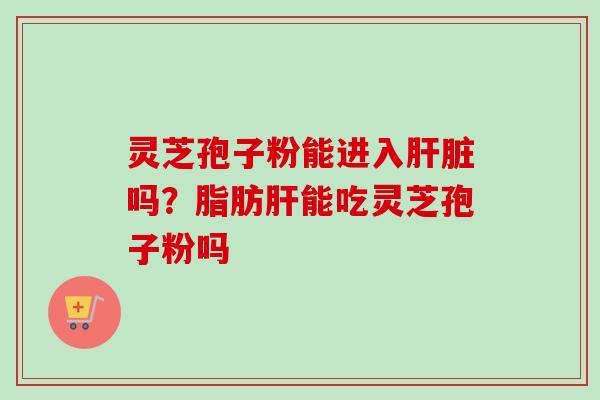 灵芝孢子粉能进入肝脏吗？脂肪肝能吃灵芝孢子粉吗