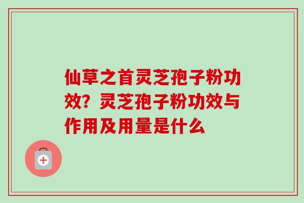 仙草之首灵芝孢子粉功效？灵芝孢子粉功效与作用及用量是什么