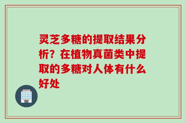 灵芝多糖的提取结果分析？在植物真菌类中提取的多糖对人体有什么好处