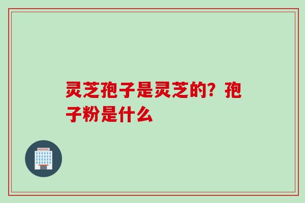 灵芝孢子是灵芝的？孢子粉是什么