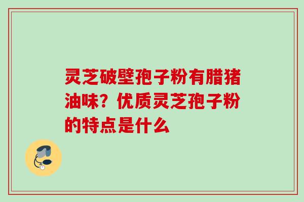 灵芝破壁孢子粉有腊猪油味？优质灵芝孢子粉的特点是什么