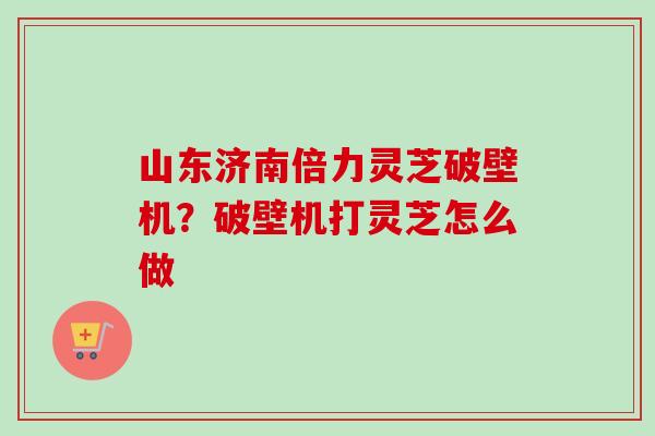 山东济南倍力灵芝破壁机？破壁机打灵芝怎么做
