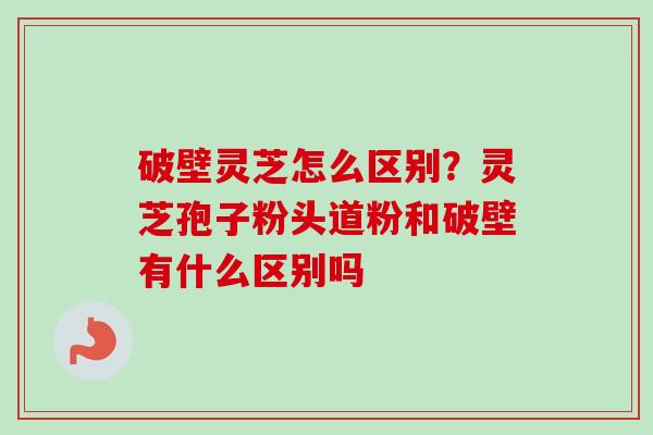 破壁灵芝怎么区别？灵芝孢子粉头道粉和破壁有什么区别吗
