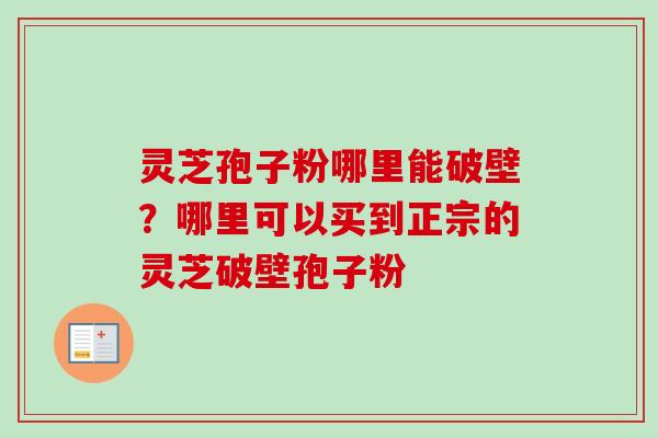 灵芝孢子粉哪里能破壁？哪里可以买到正宗的灵芝破壁孢子粉