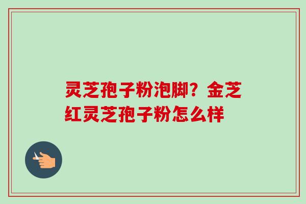 灵芝孢子粉泡脚？金芝红灵芝孢子粉怎么样