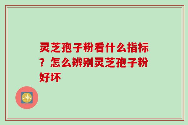 灵芝孢子粉看什么指标？怎么辨别灵芝孢子粉好坏